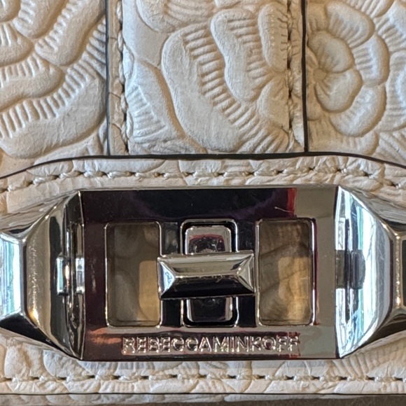 Rebecca Minkoff Love Crossbody White Floral Embossed NWT - Picture 12 of 14
